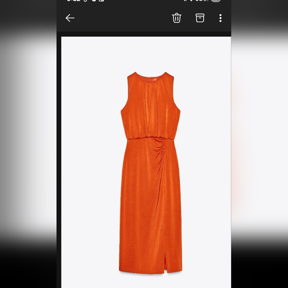 Zara Bold Orange Midi Dress - Picture 2 of 14